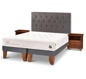 Cama europea base dividida 2 plazas Cocopedic + Set Indo/Kavery Cic.