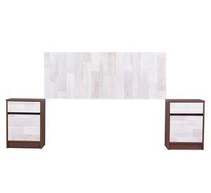 Respaldo 2 plazas + 2 veladores Legno nogal amazónico