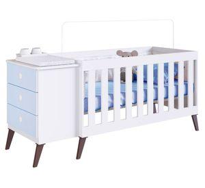 Cuna encanto 3 cajones celeste Kidscool.