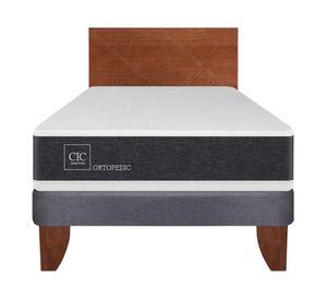 Cama europea 1.5 plazas Ortopedic + respaldo New Villarrica Cic