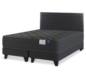 Cama europea Black 2 plazas base dividida + respaldo Modern grafito