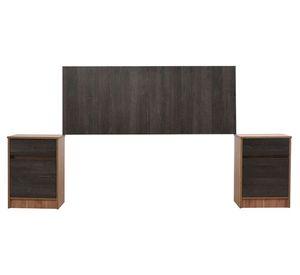 Respaldo 2 plazas + 2 veladores Espresso gris