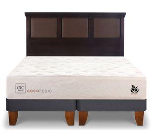 Cama europea 2 plazas Cocopedic + respaldo Torino chocolate Cic.