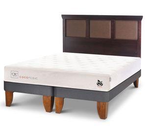 Cama europea 2 plazas Cocopedic + respaldo Torino chocolate Cic.