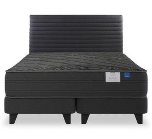 Cama europea Black king base dividida + respaldo Modern grafito