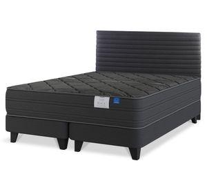 Cama europea Black king base dividida + respaldo Modern grafito