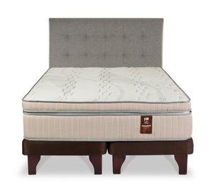 Cama europea 2 plazas Máximo Cobre + Respaldo Design gris Flex