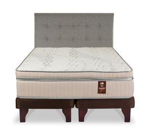 Cama europea King Máximo Cobre + Respaldo Design gris Flex