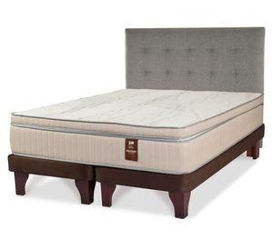 Cama europea King Máximo Cobre + Respaldo Design gris Flex