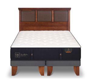 Cama europea 2 plazas Premium base dividida + respaldo New Torino caramelo Cic