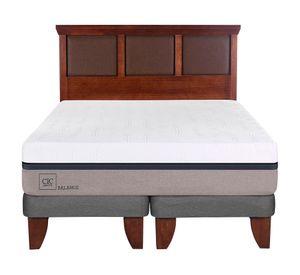 Cama europea 2 plazas Balance base dividida + respaldo New Torino caramelo Cic