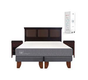 Cama europea 2 plazas Smart base dividida + set New Torino chocolate Cic