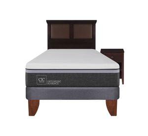 Cama europea 1.5 plazas Ortopedic advance + set New Torino chocolate Cic