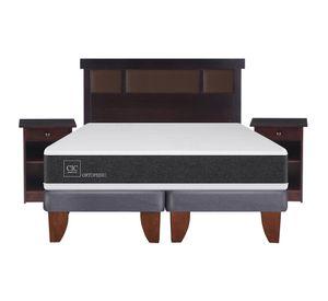 Cama europea 2 plazas Ortopedic base dividida + set New Dublin chocolate Cic