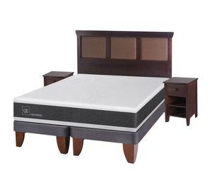 Cama europea 2 plazas Ortopedic base dividida + set New Torino chocolate Cic