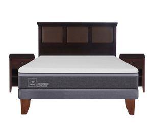 Cama europea 2 plazas Ortopedic advance + set New Torino chocolate Cic