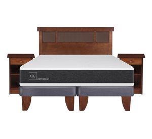 Cama europea 2 plazas Ortopedic base dividida + set New Dublin caramelo Cic
