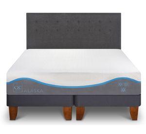 Cama europea king Alaska dividida + respaldo Eufrates Cic