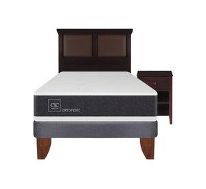 Cama europea 1.5 plazas Ortopedic + set New Torino chocolate Cic