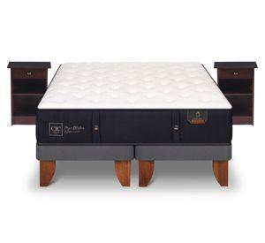 Cama europea 2 plazas Premium base dividida + veladores New Dublin chocolate Cic