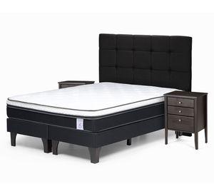 Cama europea 2 plazas New Style 6 base dividida + set Issey grafito