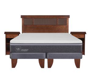 Cama europea 2 plazas Ortopedic advance base dividida + set New Dublin caramelo Cic