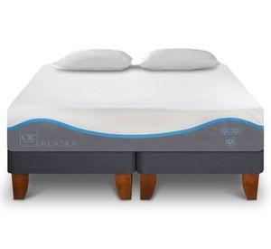 Cama europea king Alaska dividida + almohadas Cic