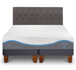 Cama europea king Alaska dividida + respaldo Kavery Cic