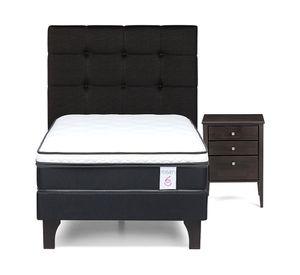 Cama europea 1.5 plazas New Style 6 + set Issey grafito