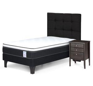 Cama europea 1.5 plazas New Style 6 + set Issey grafito