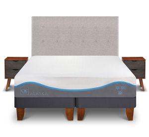 Cama europea 2 plazas Alaska dividida + respaldo Tigris Cic
