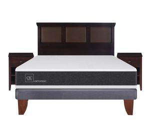 Cama europea 2 plazas Ortopedic + set New Torino chocolate Cic