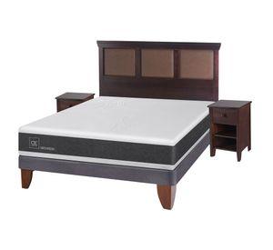 Cama europea 2 plazas Ortopedic + set New Torino chocolate Cic