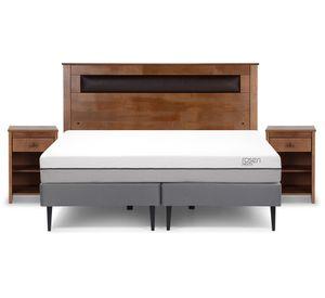 Cama Europea King Pratta base divivida patas + set Ferrara Rosen