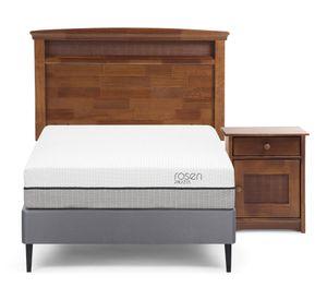 Cama Europea 1 plaza Pratta  patas + respaldo + velador Veneto Rosen