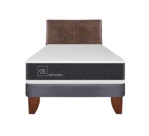 Cama europea 1,5 plazas New Ortopedic + respaldo Baker marrón Cic