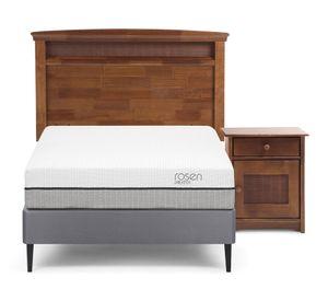 Cama Europea 1.5 plazas Pratta patas + respaldo + velador Veneto Rosen