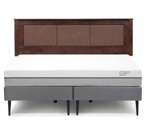 Cama europea King Pratta base dividida + respaldo Rachel