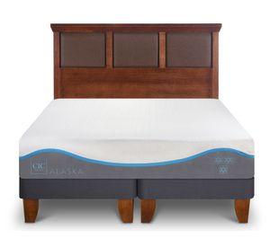 Cama europea 2 plazas Alaska + respaldo Torino caramel Cic