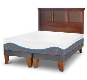 Cama europea 2 plazas Alaska + respaldo Torino caramel Cic