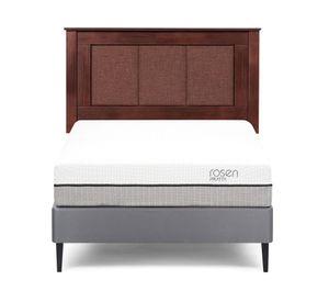 Cama europea 1 plaza Pratta + respaldo Rachel