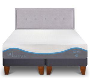 Cama europea King Alaska + respaldo Ganges Cic