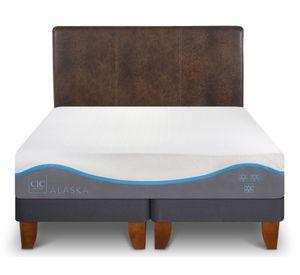 Cama europea King Alaska + respaldo Baker Cic