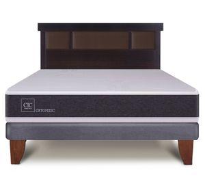 Cama europea 2 plazas Ortopedic + respaldo Dublín chocolate Cic