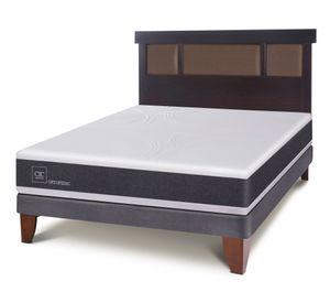 Cama europea 2 plazas Ortopedic + respaldo Dublín chocolate Cic