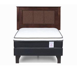 Cama europea 1.5 plazas New Style 6 + respaldo Rachel