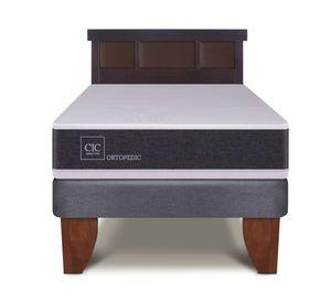 Cama europea 1.5 plazas Ortopedic + respaldo Dublín chocolate Cic