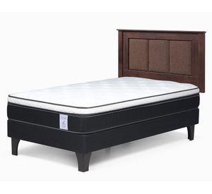 Cama europea 1.5 plazas New Style 6 + respaldo Rachel