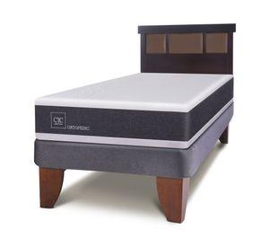 Cama europea 1.5 plazas Ortopedic + respaldo Dublín chocolate Cic