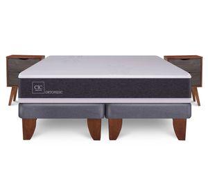 Cama europea 2 plazas Ortopedic base dividida+veladores Níger Cic